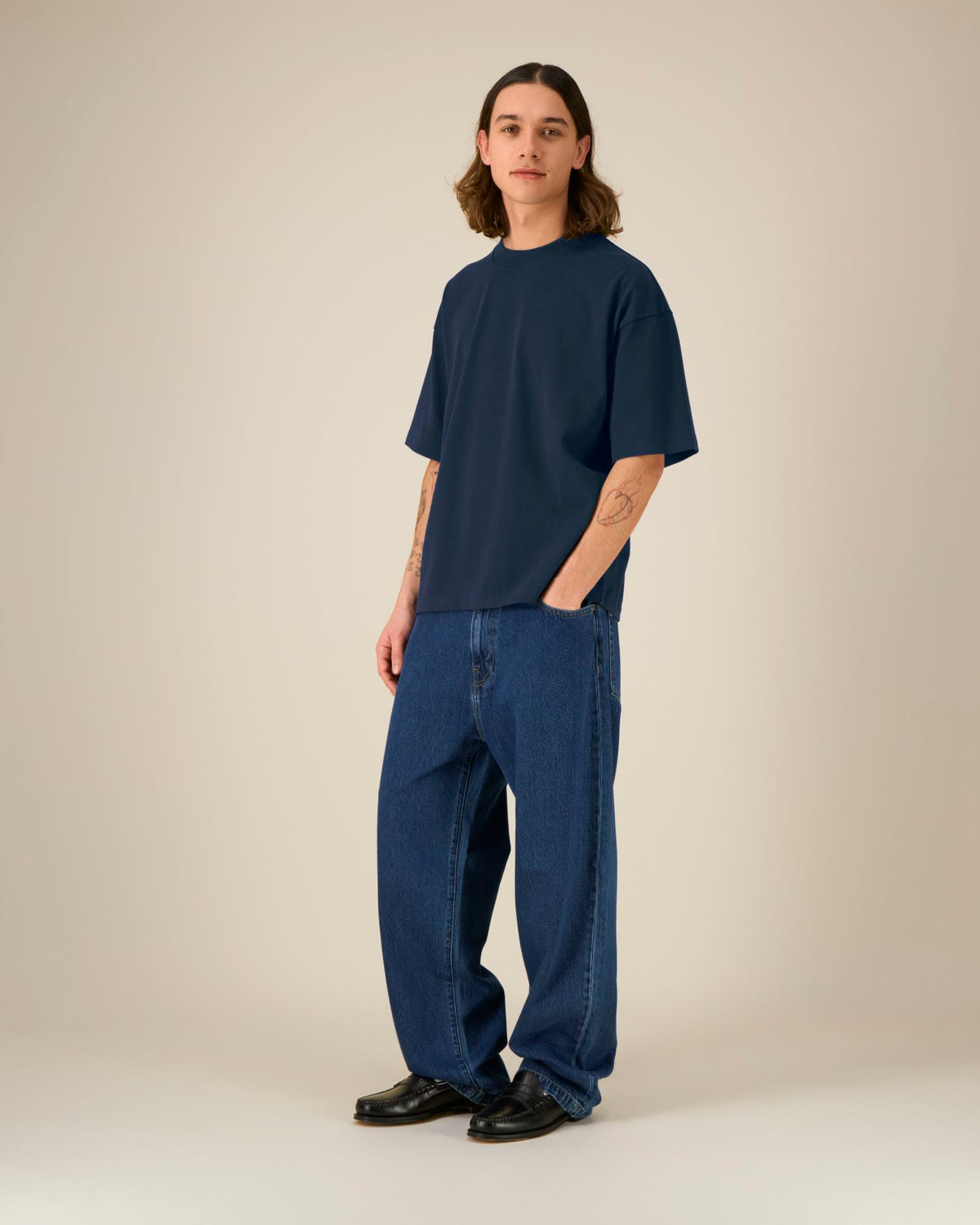 TLKS Asher Over-sized T-paita - French Navy