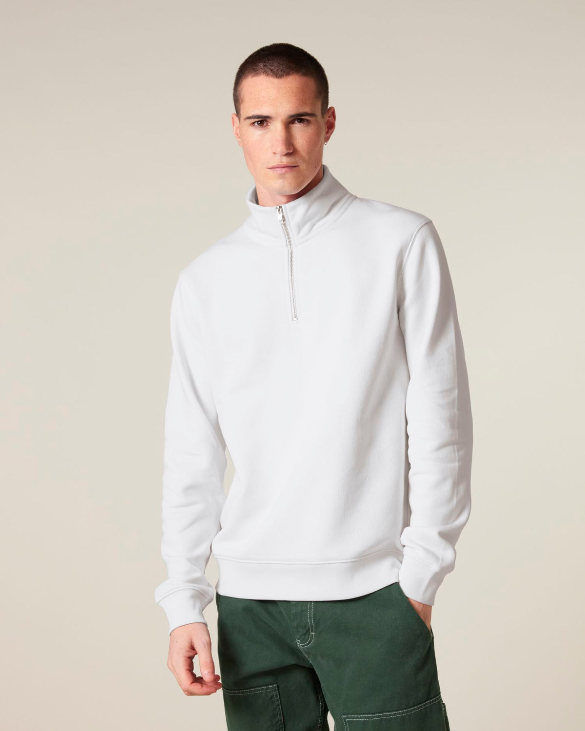 TLKS Trucker Quarterzip - White